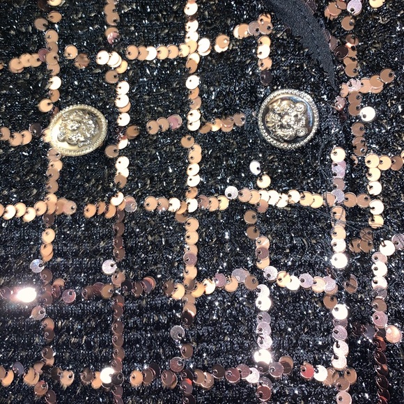 Black and Gold sparkly blazer dress - Picture 2 of 7